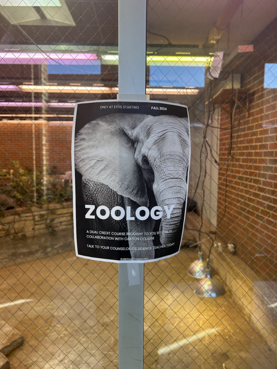 An advertisement for the new Zoology: Animals and Society class in the North Wing.